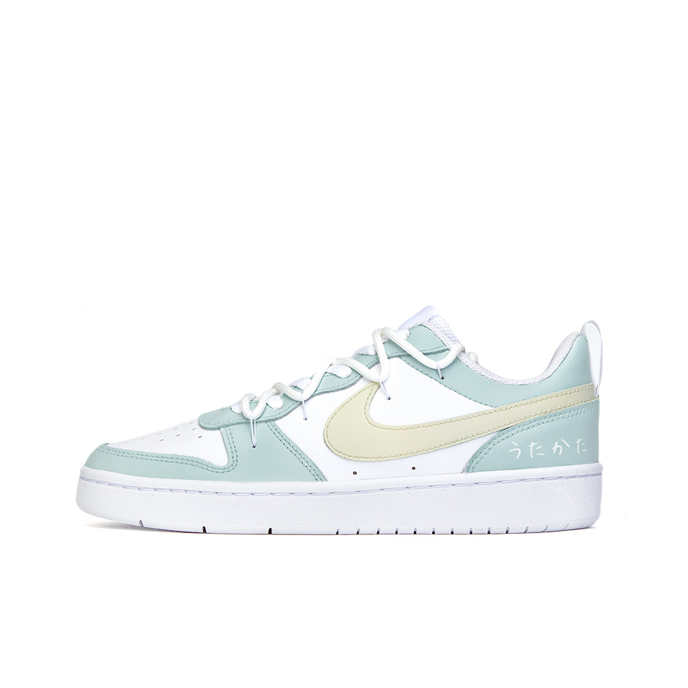 Nike Court Borough Slip Resistant, Abrasion Resistant, Waterproof Low Top Skateboard Shoes GS Green White