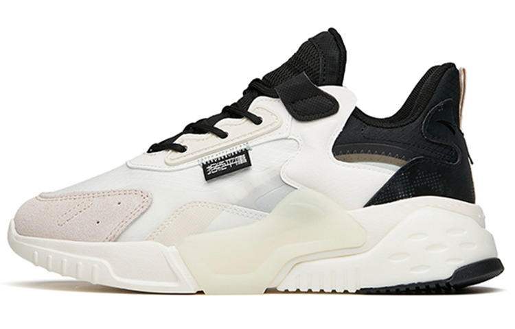 Anta Rubik's Cube Non-slip Wear-resistant Shock Absorption Low-Top Chunky Sneakers Women's White Gray Black