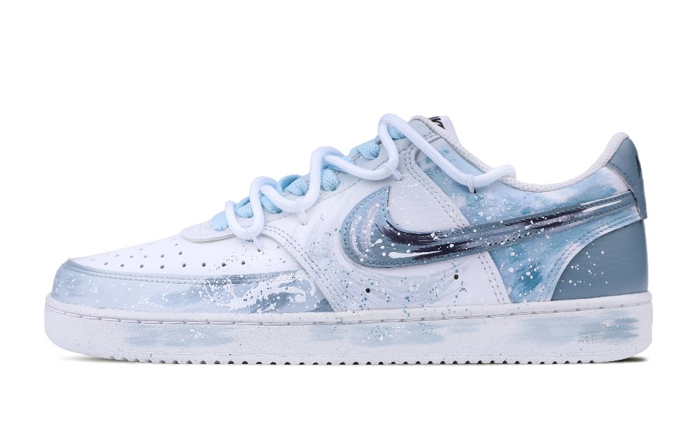 Nike Court Vision 1 Low Top Skateboard Shoes Unisex Light Blue