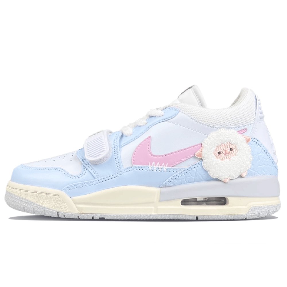 Jordan Legacy 312 Low Anti-Slip Wear-Resistant Low-Top Vintage Basketball Shoes Women's Pink Blue