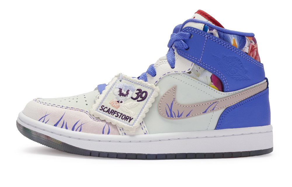 Jordan Air Jordan 1 811 Manufacture Secret Garden High-Top Vintage Basketball Shoes Women's Beige Purple Pink