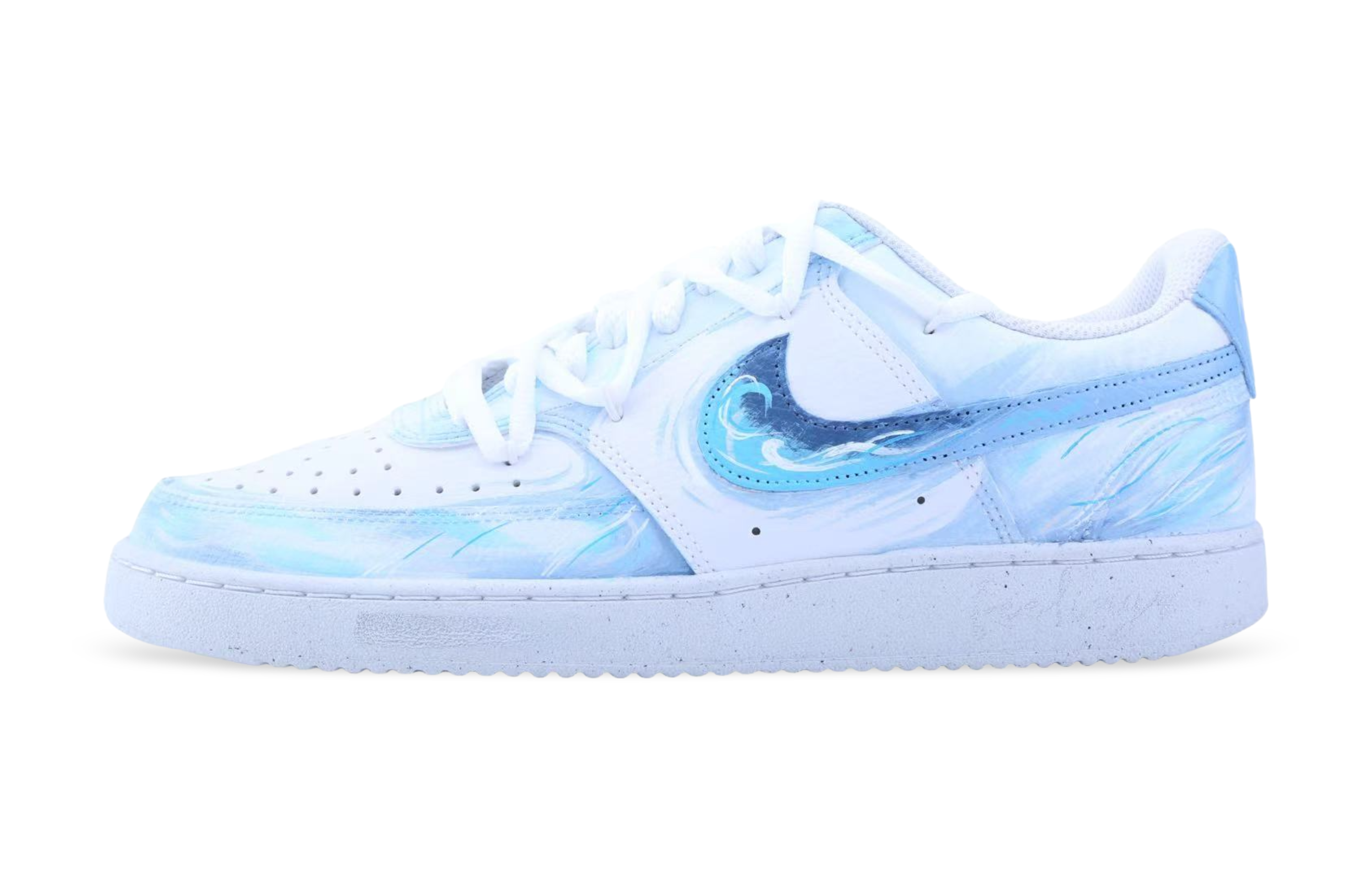 Nike Court Vision Drippy Twilight Tide Abrasion Resistant Low top Skateboard Shoes Men's Blue White