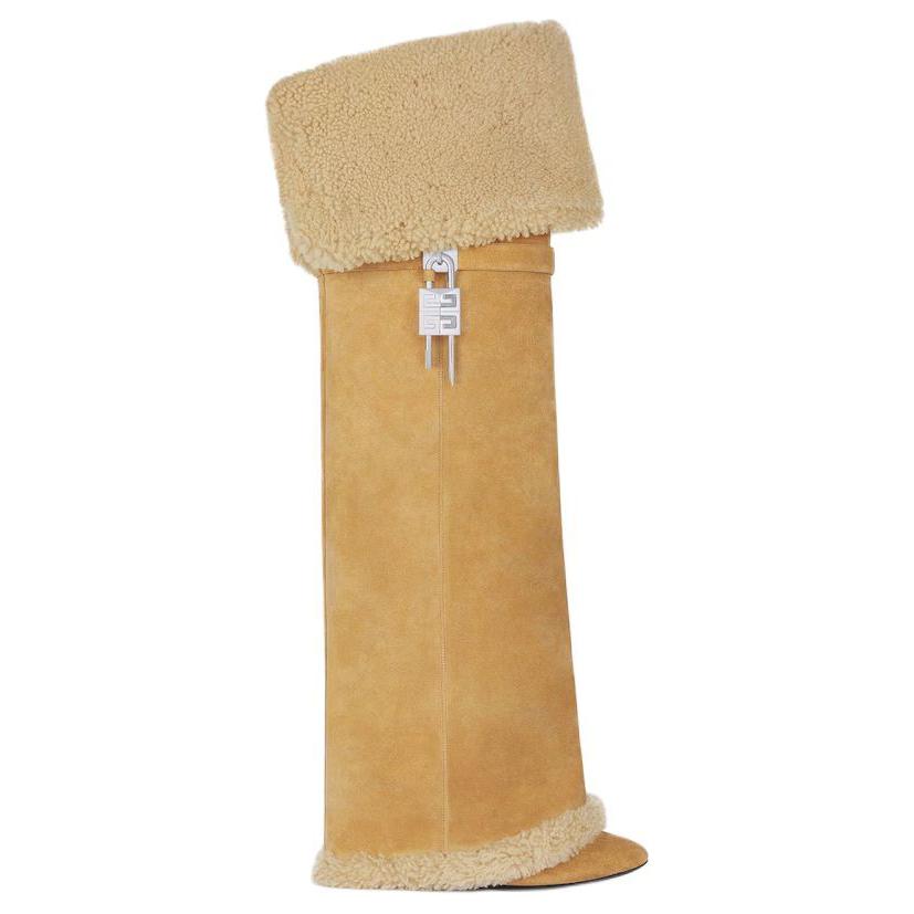Givenchy Shark Lock Over the knee Boots 9.5cm Women's Khaki