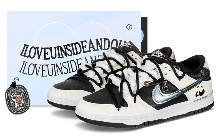 Nike Dunk Low Low-Top Skateboard Shoes GS Black Silver