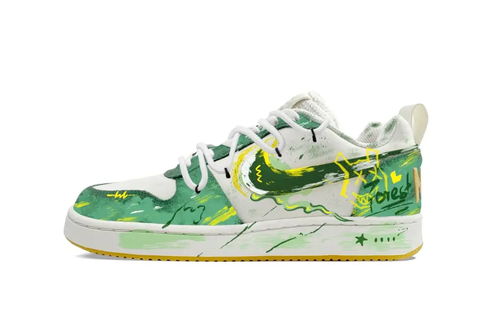 Nike Court Borough PRM Skateboard Shoes Men's Low top Green/Yellow