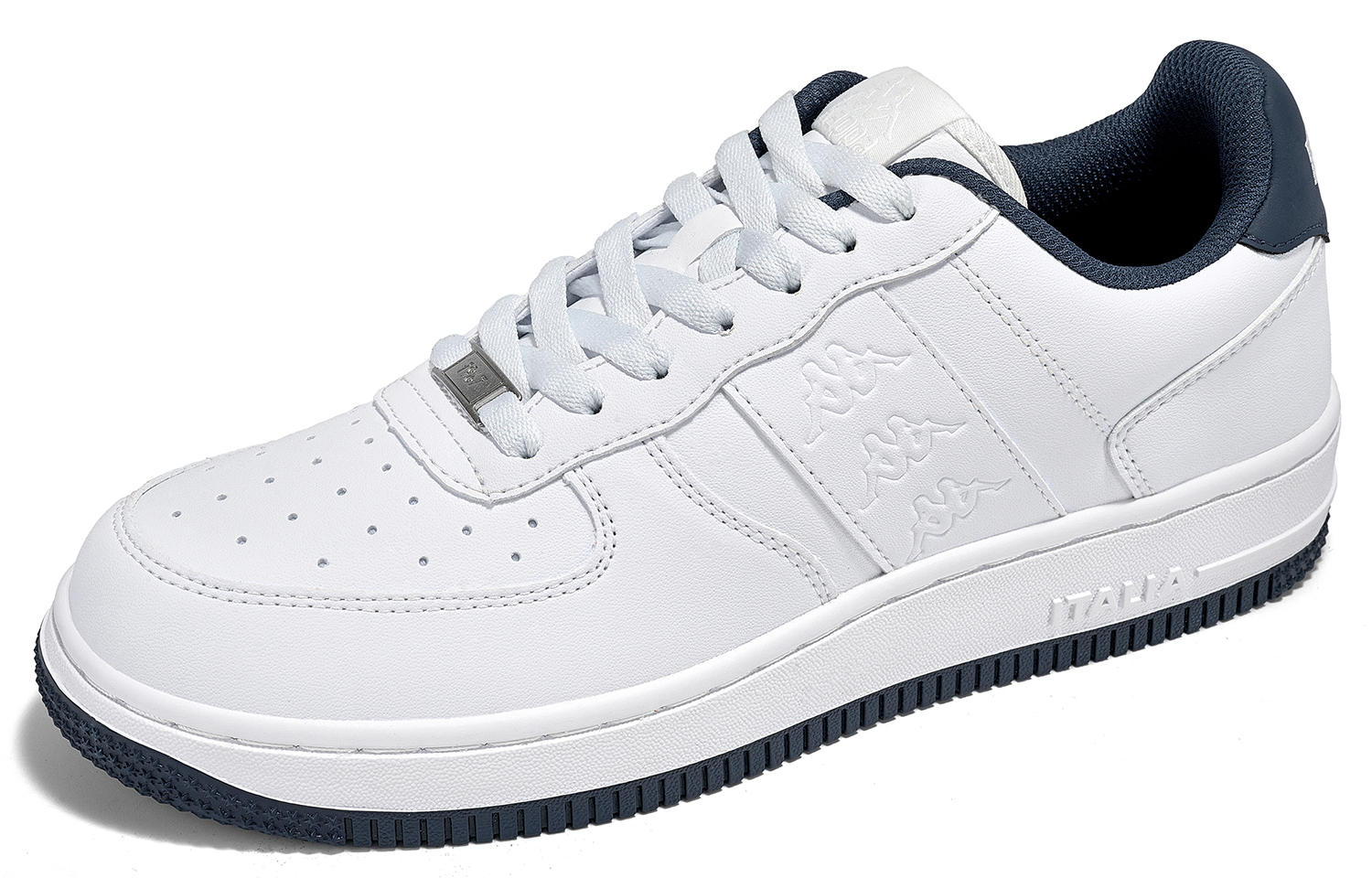 Kappa Anti Slip Wear Resistant Low Top Skateboard Shoes Unisex White Blue