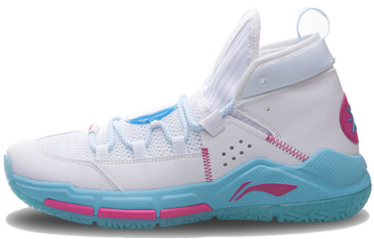 LiNing ALL DAY 5 Anti Slip Wear Resistant Mid Top Basketball Shoes Men's White