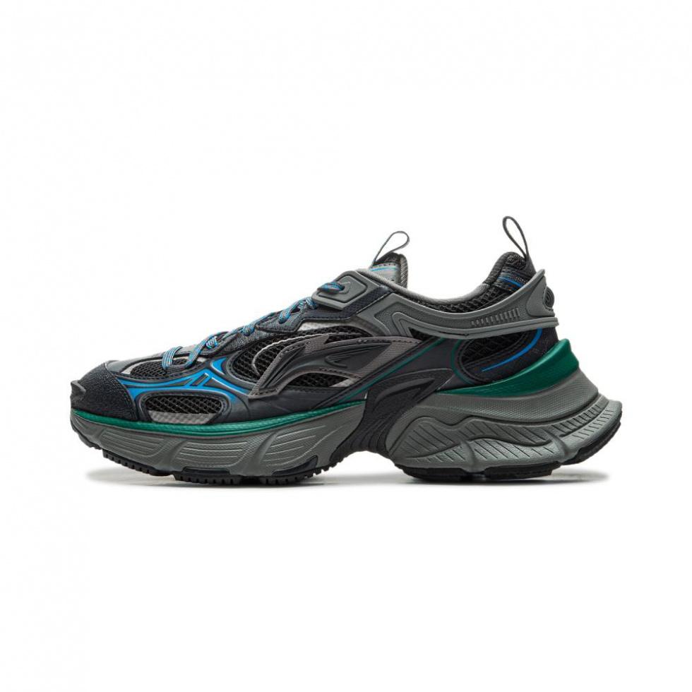 LiNing Star Cushioning Anti-Slip Wear-Resistant Breathable Height Increasing Low-Top Chunky Sneakers Men's Dark Gray