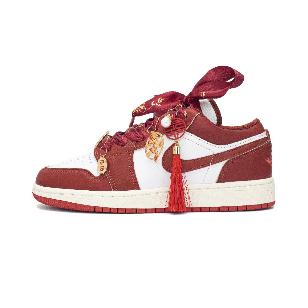 Jordan Air Jordan 1 Abrasion-Resistant Low-Top Vintage Basketball Shoes Men's Red White