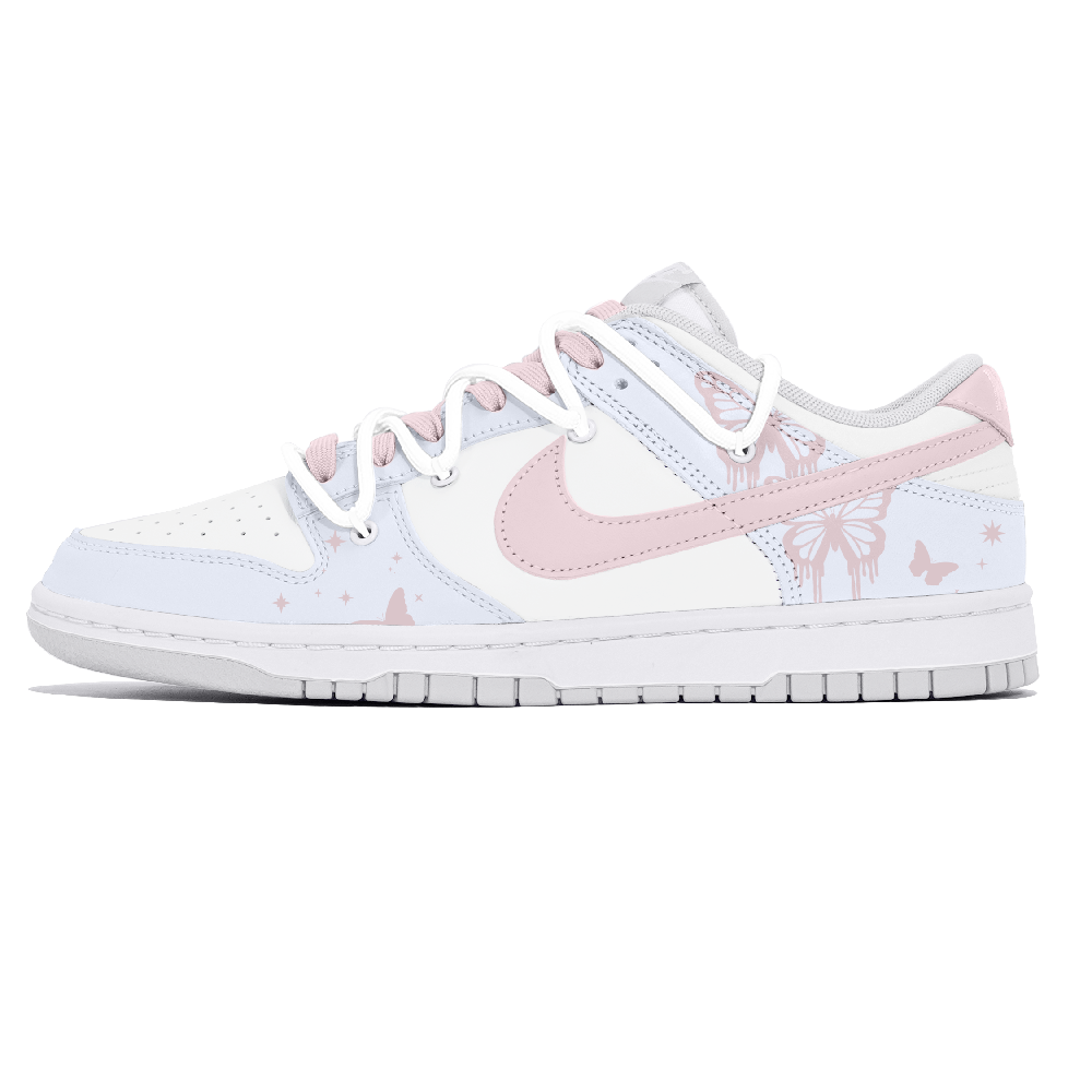 Nike Dunk Lemon Joy Abrasion Resistant Low Top Skateboard Shoes Women's Blue Pink
