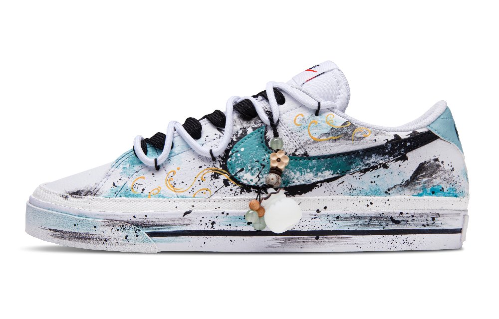 Nike Court Legacy Low Top Skateboard Shoes Men's Cyan
