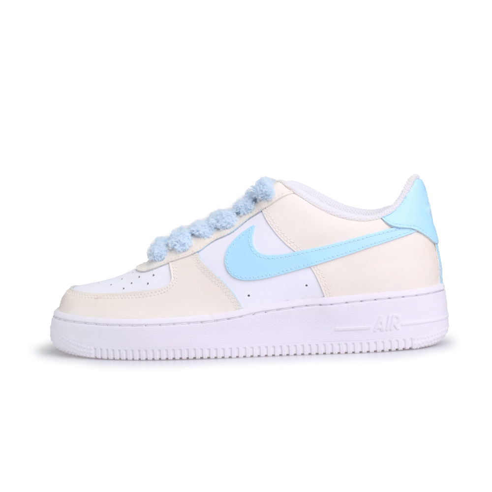 Nike Air Force 1 Shepherd Boy Abrasion Resistant Low Top Skateboard Shoes Unisex Yellow Blue