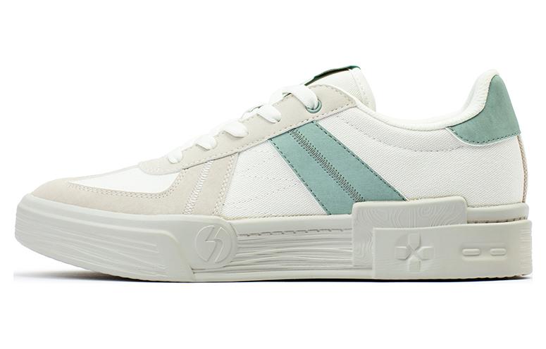 361° Anti Slip Wear Resistant Low Top Skateboard Shoes Men's White Green