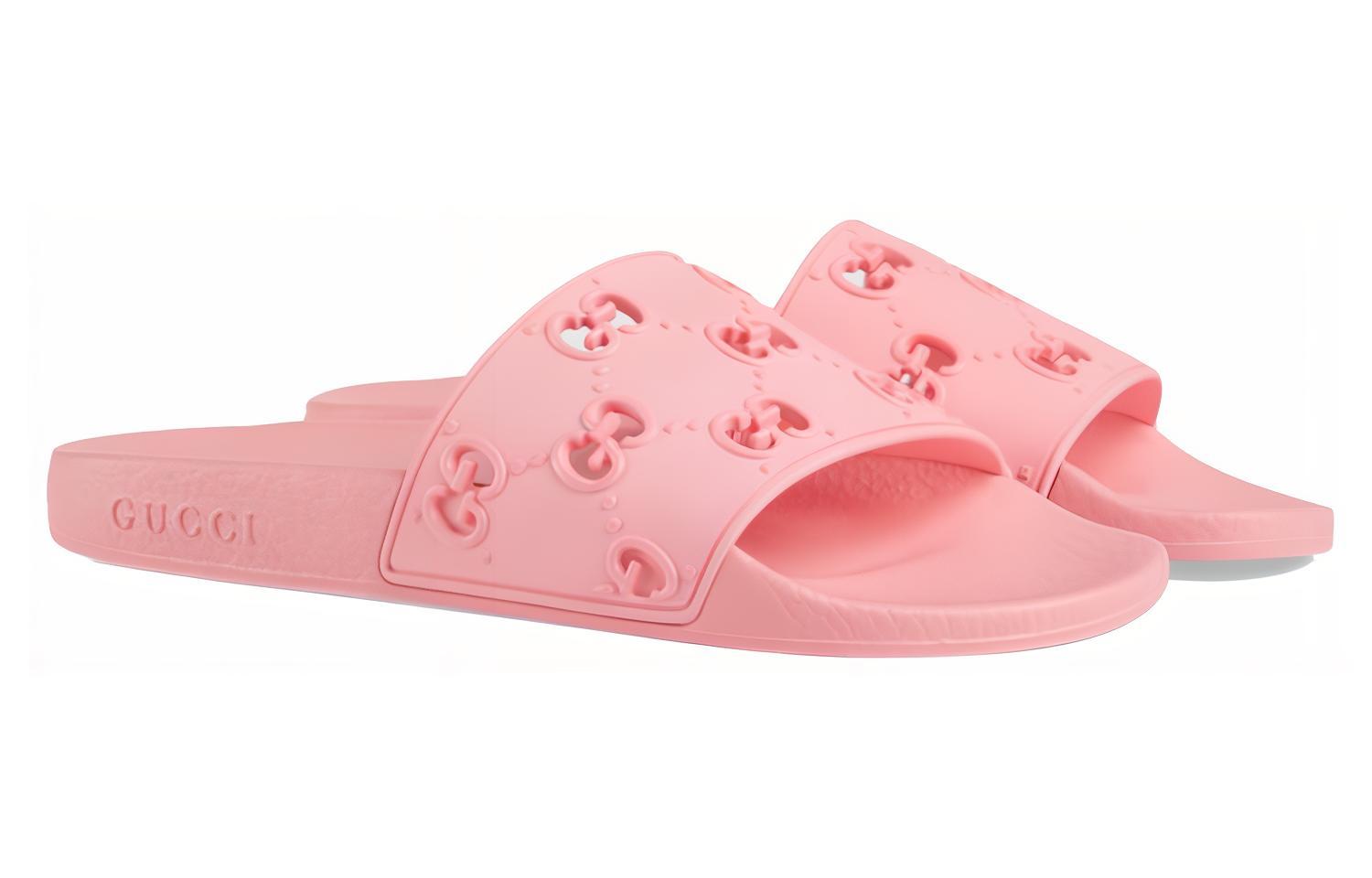 GUCCI Slide Pink Rubber Women's