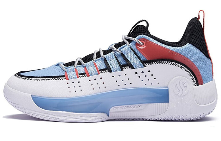 361° Cushioning Abrasion Resistant Lightweight Low Top Performance Basketball Shoes Men's White Blue