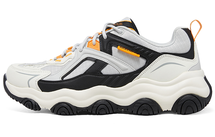 Skechers D'LITES Purple Bear Low Top Chunky Sneakers Men's Black White Orange