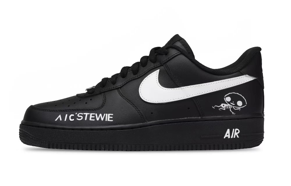 Nike Air Force 1 Trick or treaters Anti Slip Wear Resistant Low Top Skateboard Shoes Unisex Black