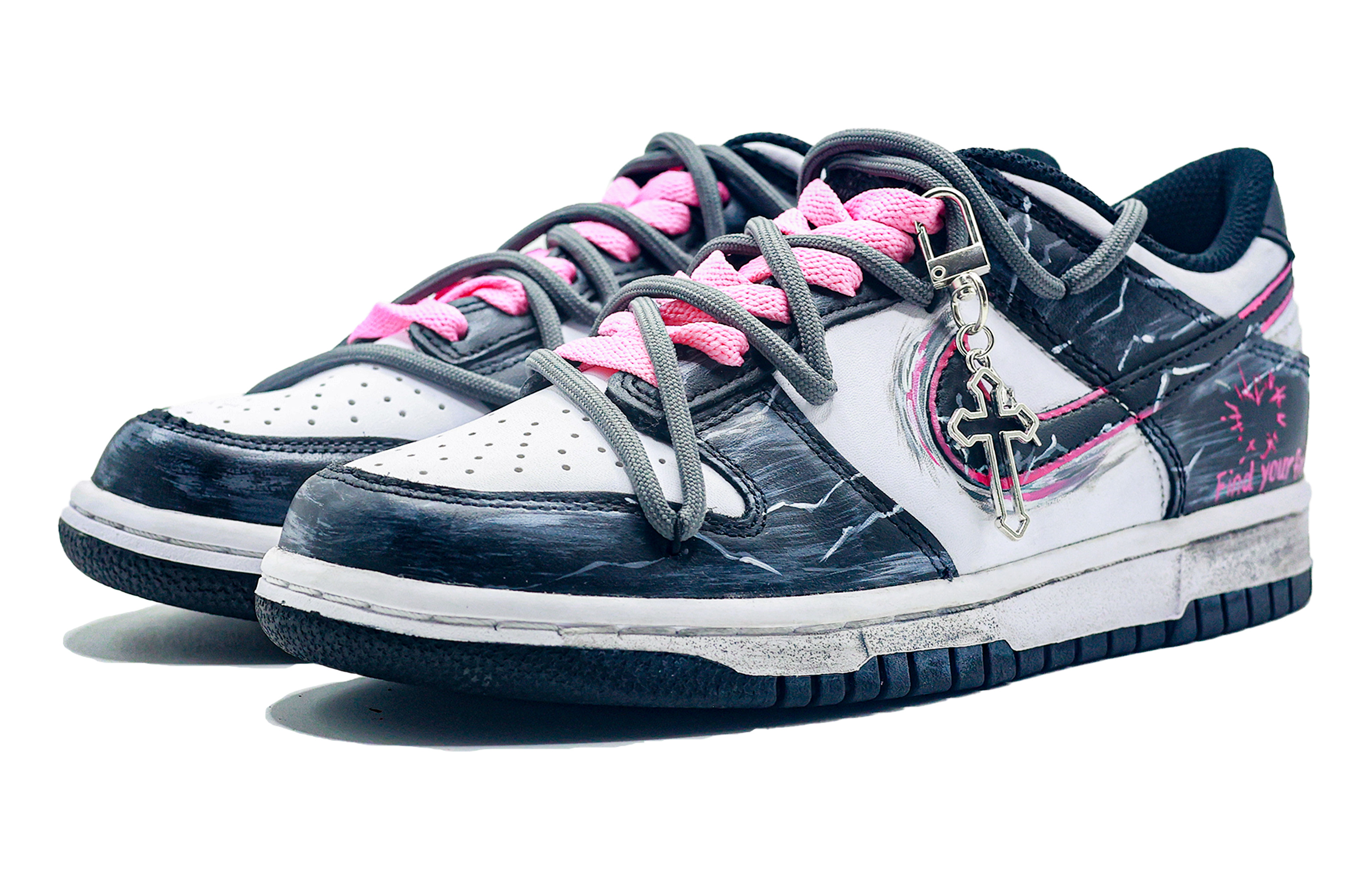 Nike Dunk Cushioning, Wear Resistant Low Top Skateboard Shoes Women's Black White Pink купить в интернет-магазине Yoocart с быстрой доставкой по России.