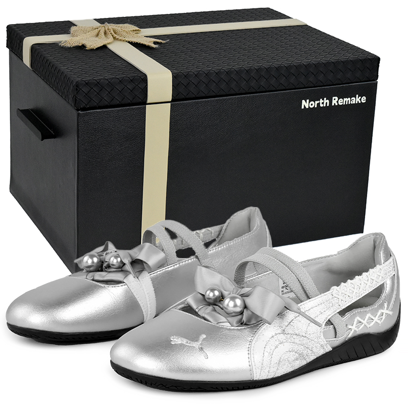 PUMA Speedcat Ballet Magic Wear resistant And Lightweight Low Top Casual Shoes Women's Silver White