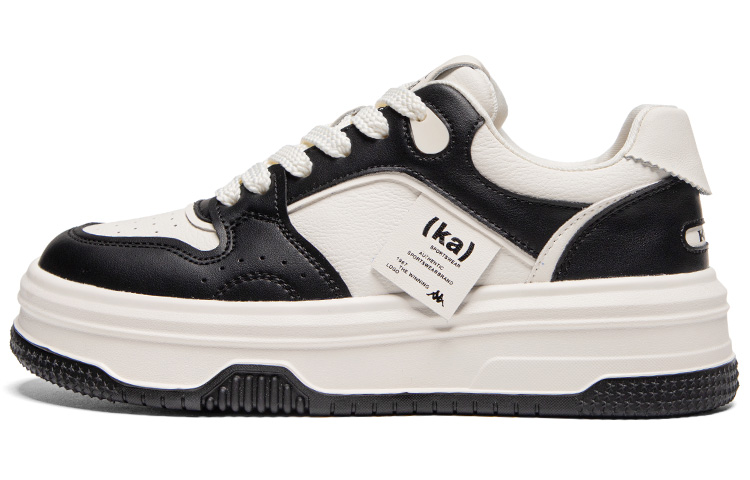 Kappa Anti-Slip And Wear-Resistant Breathable Low-Top Skateboard Shoes Women's Black White