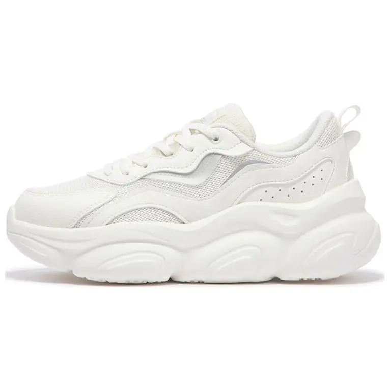 361° Moe Claws Wear resistant And Lightweight Low Top Casual Shoes Women's White Silver
