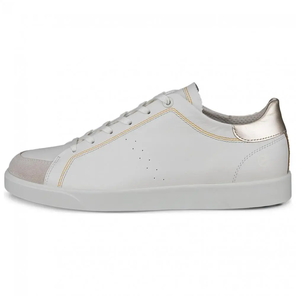 Ecco STREET LITE Anti Slip Wear Resistant Low Top Skateboard Shoes Women's White Gold
