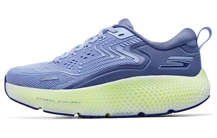 Skechers Cushioned Wear-Resistant Breathable Low-Top Carbon Plate Training Running Shoes Women's Blue