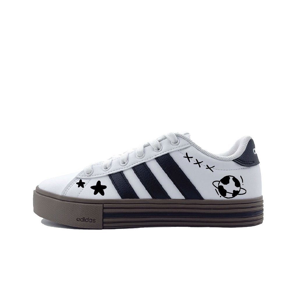 Adidas Daily 4.0 Planet Trajectory Abrasion Resistant Low Top Skateboard Shoes Unisex Black White