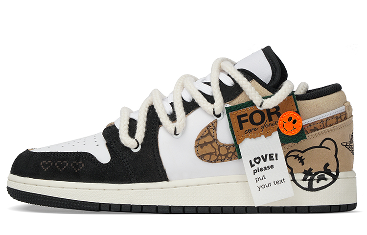 Jordan Air Jordan 1 Low-Top Vintage Basketball Shoes GS Brown Black