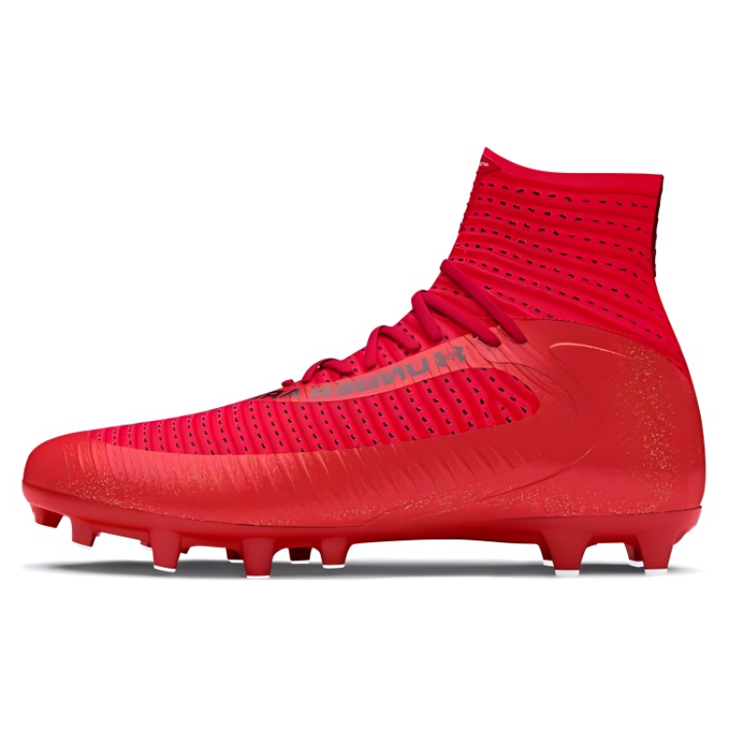 Under Armour MG Rubber Short Studs Breathable Soccer Shoes Men's Red