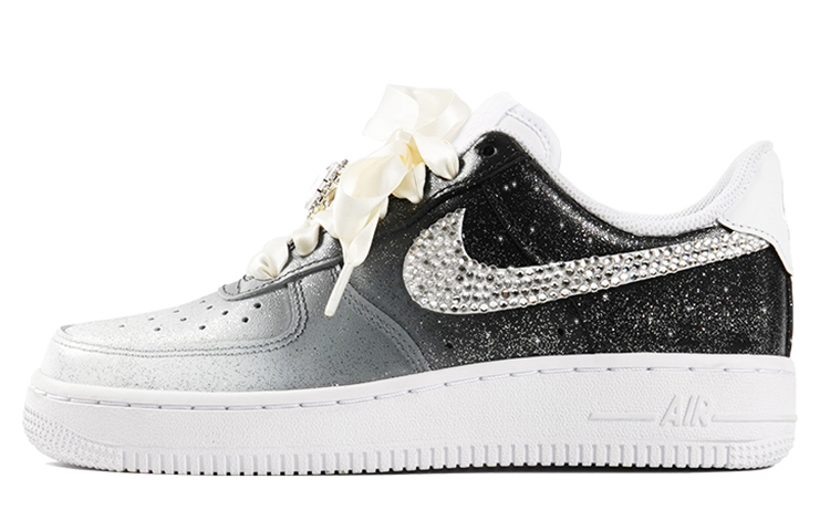 Nike Air Force 1 Low Low-Top Skateboard Shoes Women's Gradient Black Silver