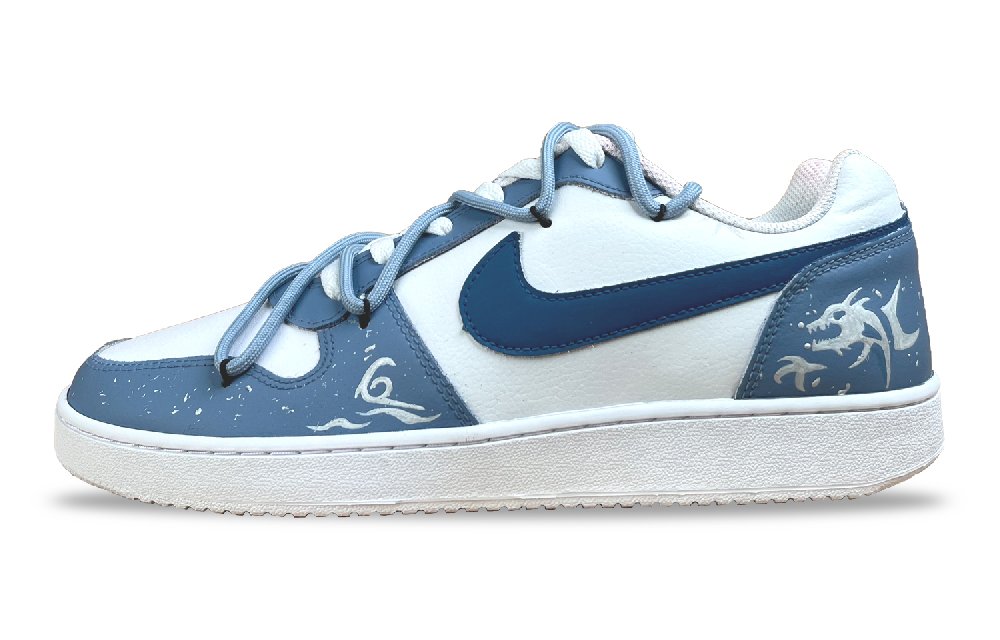 Nike EBERNON Silver Dragon Anti-Slip And Wear-Resistant Lightweight Low-Top Skateboard Shoes Men's Sky Blue