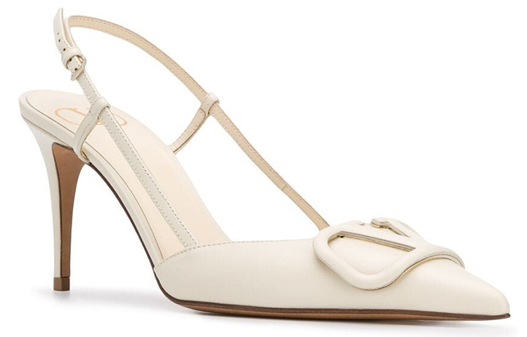 Valentino Vlogo Slim Heel High Heels Women's White