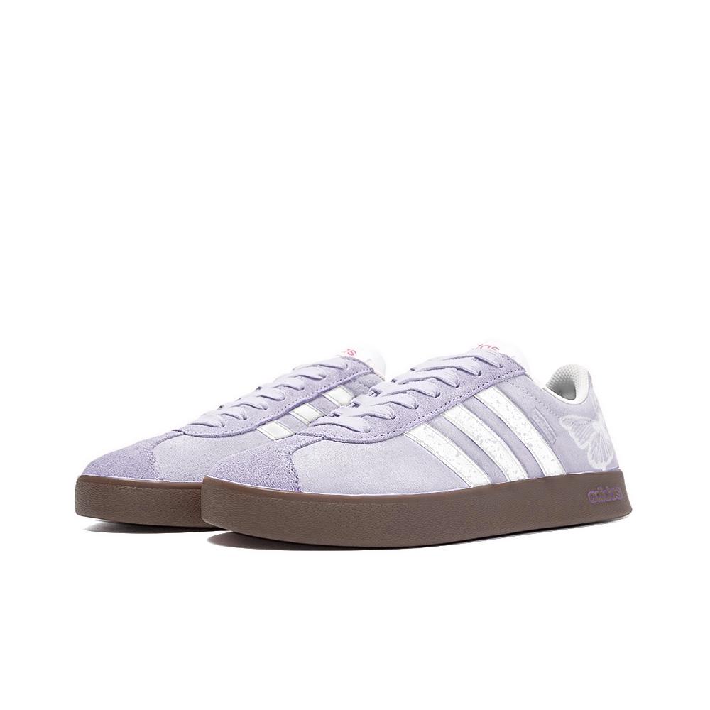 Adidas Neo VL Court Lifestyle Anti Slip Wear Resistant Low Top Skateboard Shoes Unisex Purple White