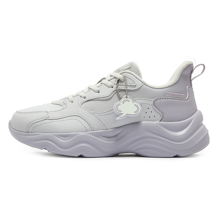 361° Linglong Series Wear-Resistant Cushioning Water-Resistant Low-Top Casual Running Shoes Women's Gray Purple