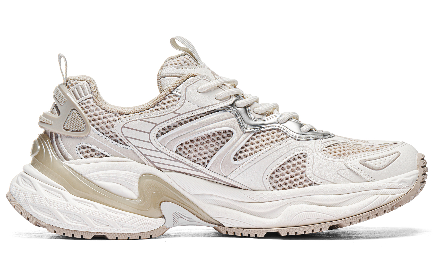 Kappa Back to Back Slip Resistant And Breathable Low Top Chunky Sneakers Unisex White Brown