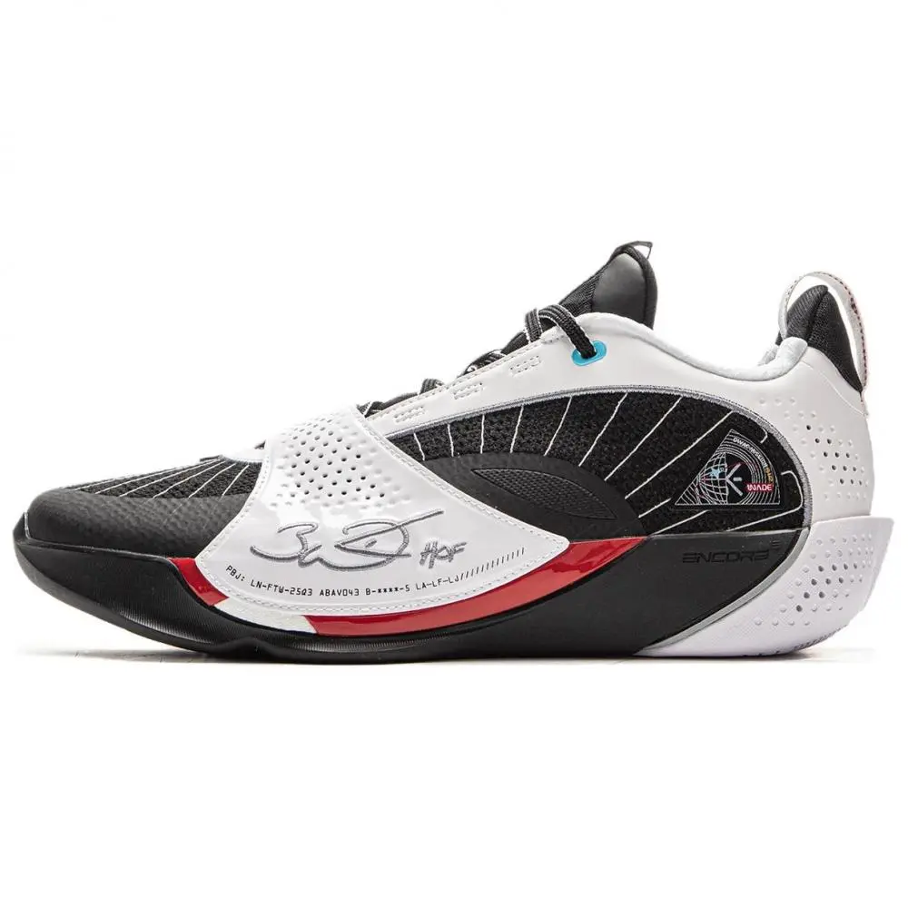 LINING Wade All City 13ENCORE Basketball Shoes Men's Low top Black, Standard White