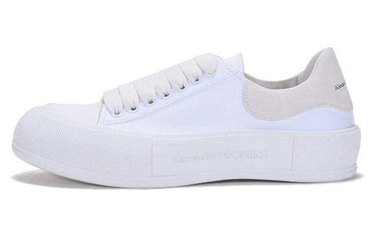 Alexander McQueen Deck Skate Plimsoll Lace Up 'White White'