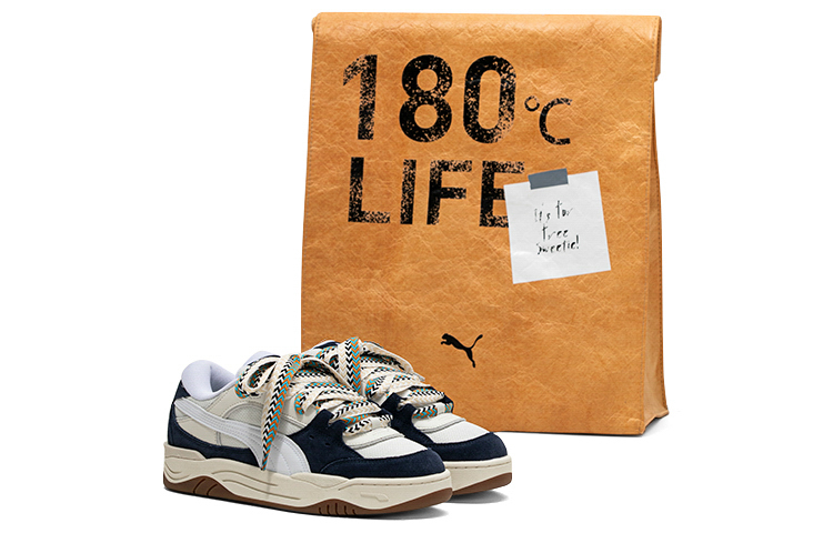 PUMA 180 180 Navy Anti-Slip Wear-Resistant Low-Top Skateboard Shoes Unisex Dark Blue Special Packaging