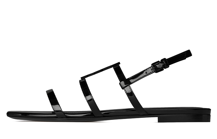 SAINT LAURENT Cassandra Strap Sandals 0.5cm Women's Black