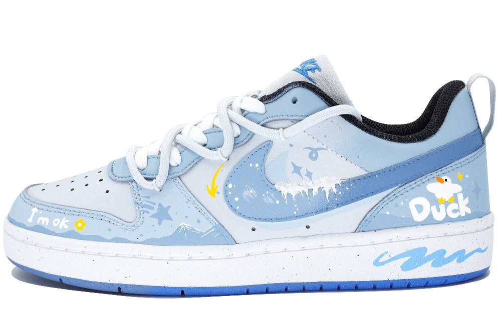 Nike Court Borough No Duck Pear. Low-Top Skateboard Shoes Women's Haze Blue