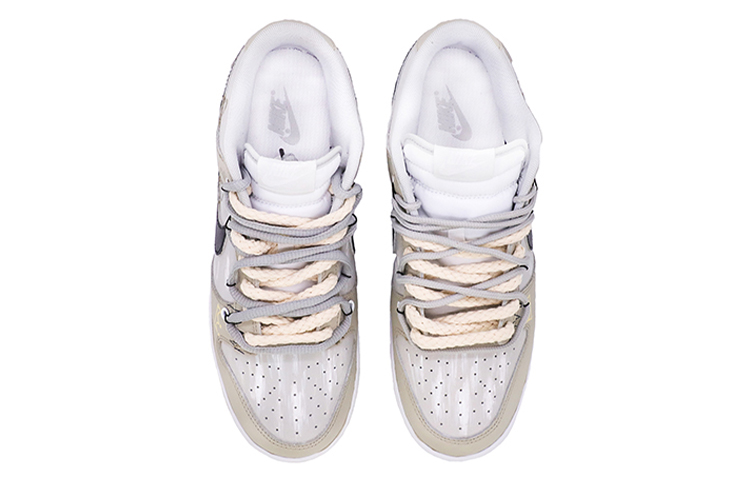 Nike Dunk Slip Resistant, Abrasion Resistant, Lightweight Low Top Skateboard Shoes Unisex White Gray Yellow