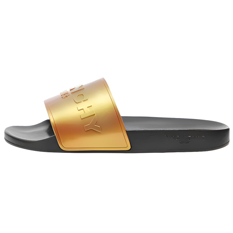Givenchy Logo Slide Slippers Men's Gold