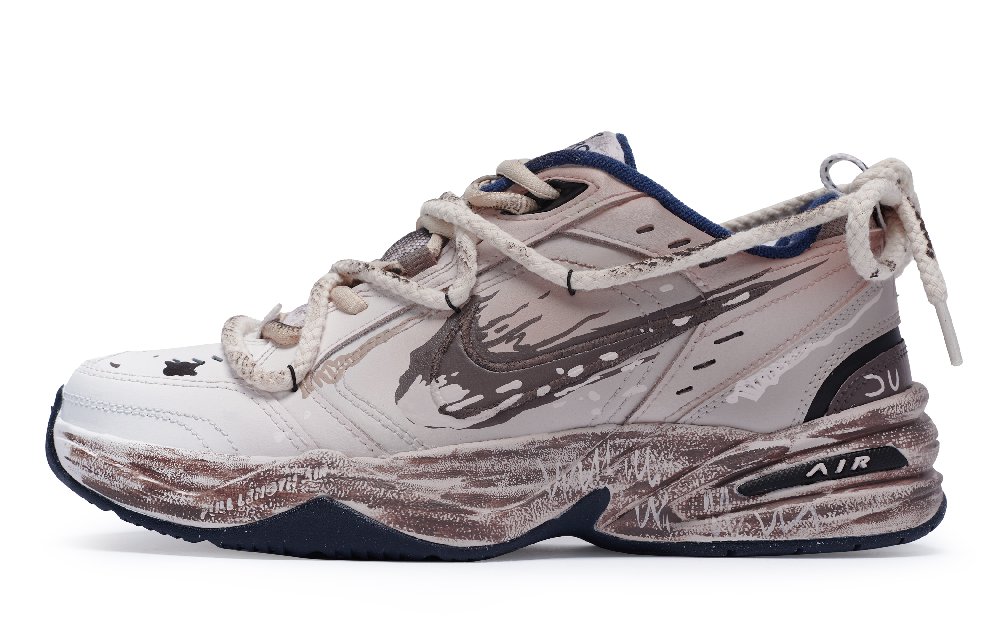 Nike Air Monarch 4 811 Manufacture Ruins Ash Support Low-Top Chunky Sneakers Unisex Reddish-brown White