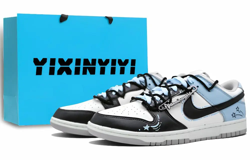 Nike Dunk Abrasion Resistant Low top Skateboard Shoes Unisex Starry Blue