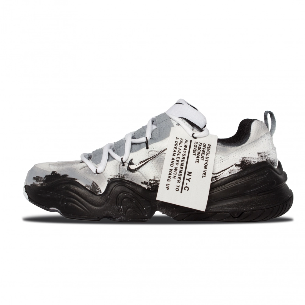 Nike Tech Hera Cushioning Abrasion Resistant Breathable Low top Casual Shoes Unisex Black White