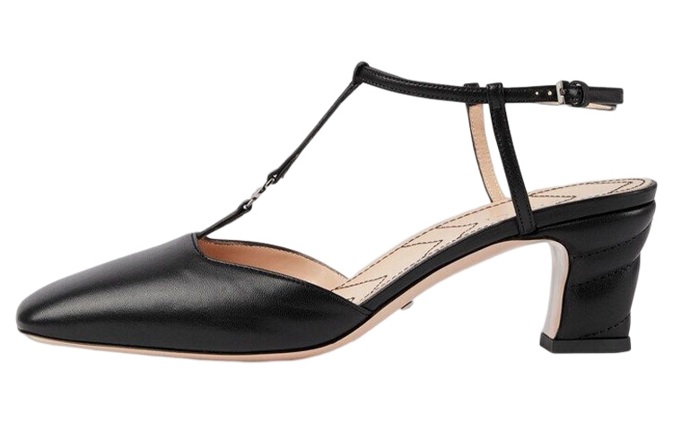 GUCCI Double G T-bar Leather Pumps