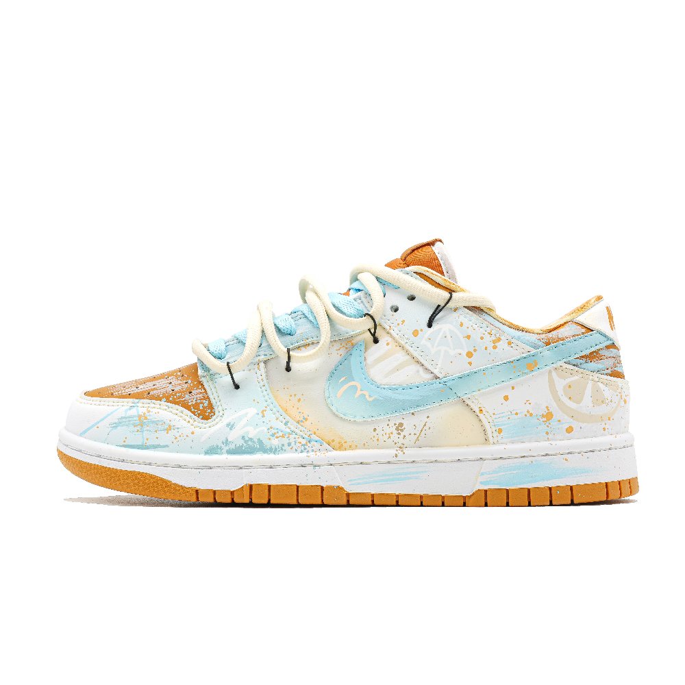 Nike Dunk Orange Beach Cushioning, Wear Resistant Low top Skateboard Shoes Unisex Light Blue