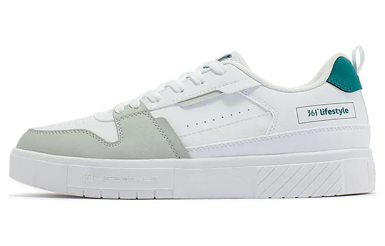 361° Anti-Slip Wear-Resistant Low-Top Skateboard Shoes Men's White Gray Green