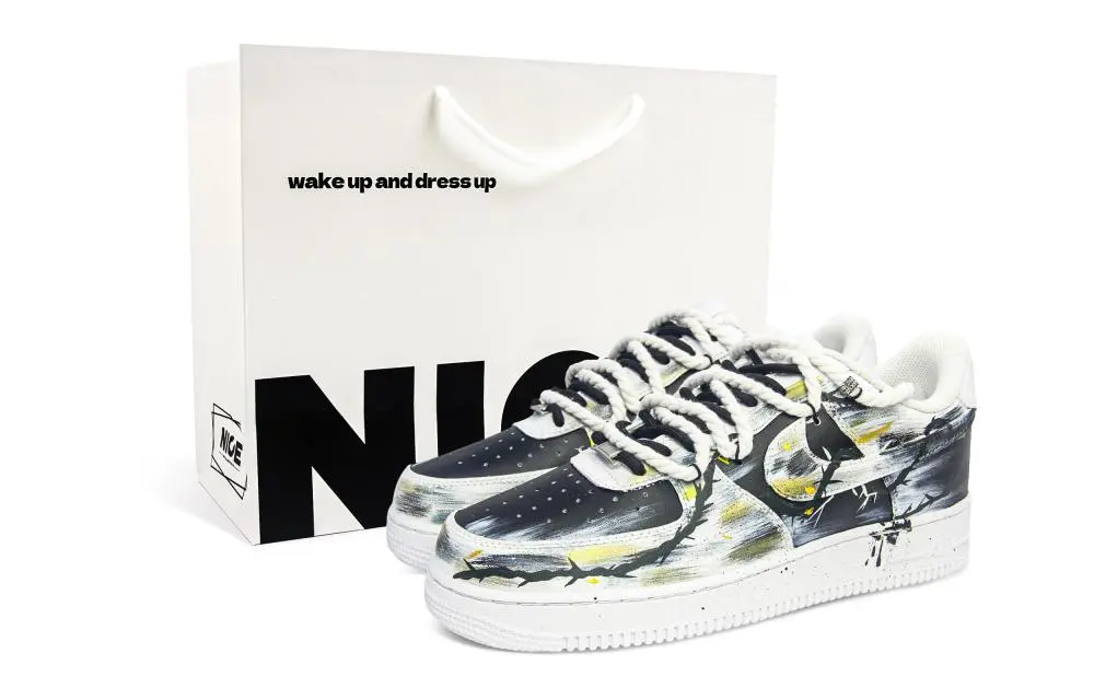 Nike Abrasion Resistant Low Top Skateboard Shoes Unisex Black White